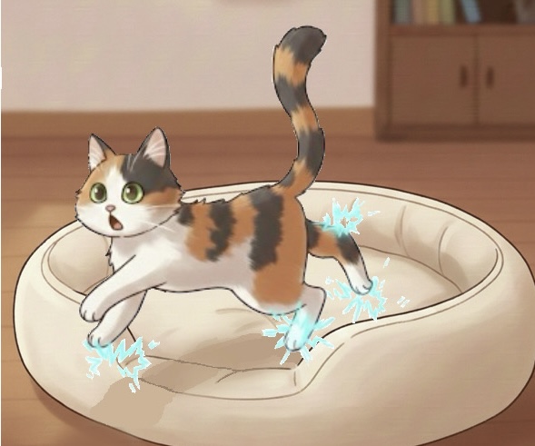 静電気でビリッとなっている猫